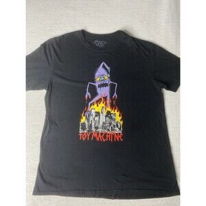 Vintage Toy Machine Sect Eye Burning Skyline Skater T-shirt Size XL Y2K Shirt